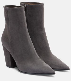 Gianvito Rossi Ankle Boots Keinna 85 Aus Veloursleder - Schwarz