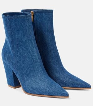 Gianvito Rossi Keinna 85 Denim Ankle Boots - Blue