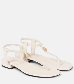 Loro Piana Verzierte Sandalen Mindil Aus Leder - Weiß