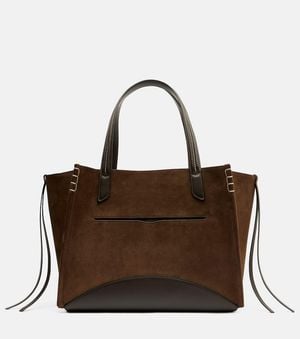 JW Anderson Loafer Cabas Large Suede Tote Bag - Brown
