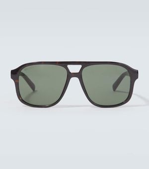 Gucci Web Stripe Aviator Sunglasses - Brown
