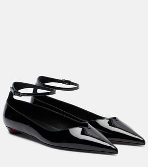 Christian Louboutin Erozeena Patent Leather Ballet Flats - Black