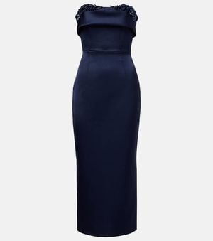 Rachel Gilbert Laira Embellished Cocktail Dress - Blue