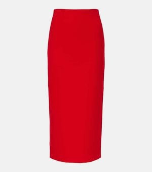 Roland Mouret Crepe Pencil Skirt - Red