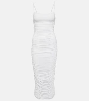 Wardrobe NYC Ruched Jersey Slip Dress - White
