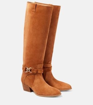 Ulla Johnson Westernstiefel Willow Aus Veloursleder - Braun