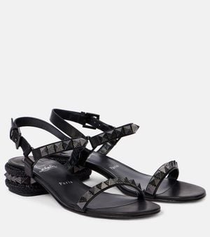 Christian Louboutin Sandalen Pyrasand 30 Aus Leder - Schwarz