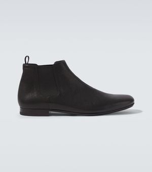 Prada Botas Chelsea De Piel - Negro