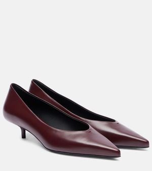 Max Mara 35 Leather Court Shoes - Purple