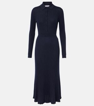Gabriela Hearst Ardor Ribbed-Knit Cashmere And Silk Polo Dress - Blue