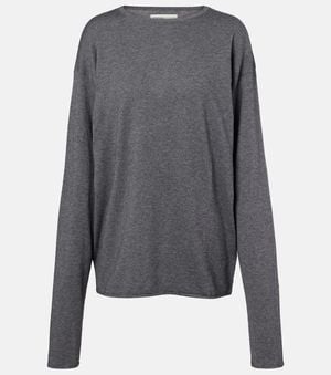 Extreme Cashmere N°347 Aries Cotton And Cashmere Top - Gray