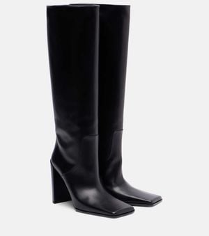 Alaïa Botas Altas Square De Piel - Negro