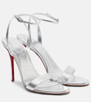 Christian Louboutin Sandalias Miss Z 100 De Piel Metalizada - Blanco