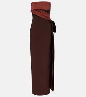 Roland Mouret Crepe And Taffeta Bustier Gown - Purple