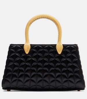 BVLGARI Serpentine Duette Satin Top-Handle Bag - Black