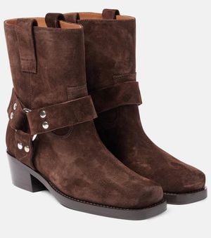 Paris Texas Roxy 45 Suede Biker Boots - Brown
