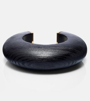 Alaïa Bumper Wooden Bangle - Blue