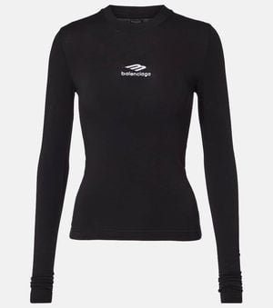 Balenciaga 3B Sports Icon Jersey Top - Black