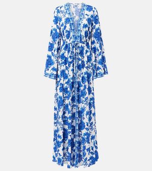 Alexandra Miro Chloe Floral Kaftan - Blue