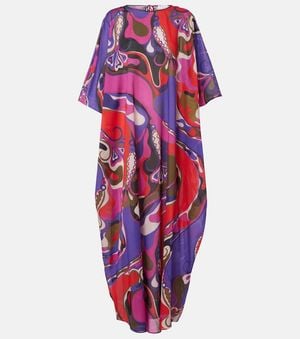 PUCCI Orchidee Cotton Maxi Dress - Red