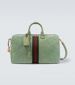 Gucci Savoy Medium Suede Duffel Bag - Green