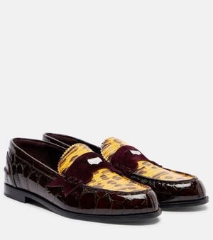 Christian Louboutin Loafers Penny Aus Lackleder - Braun