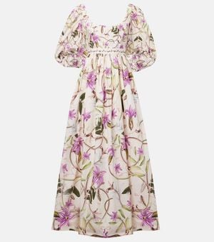 Agua Bendita Viviane Floral Cotton Maxi Dress - Pink
