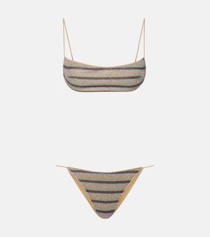 Oséree Lumiere Striped Bikini - White