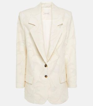 The Mannei Caen Jacquard Cotton Blazer - White