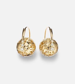 Sydney Evan Pendientes Icon Wallpaper Bead De Oro De 14 Ct Con Diamantes - Metálico