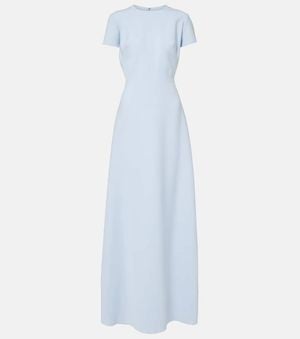 Carolina Herrera Bow-Detail Crepe Gown - Blue