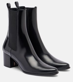 Saint Laurent Jill 60 Leather Ankle Boots - Black