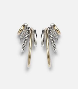 David Yurman Dy Mercer 18Kt And Earrings With Diamonds - Metallic