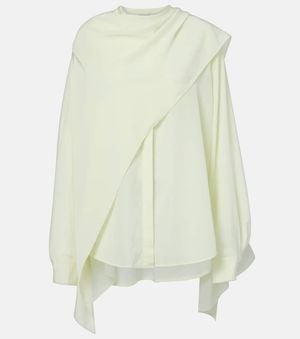 Calvin Klein Kiki Draped Silk Blouse - Natural