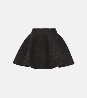Alaïa Wool-Blend Miniskirt - Black