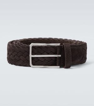 Canali Ceinture En Daim - Noir