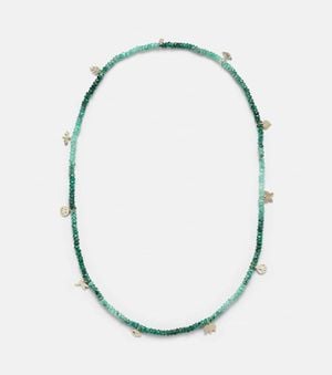 Sydney Evan 14Kt Charm Necklace With Emeralds - Blue