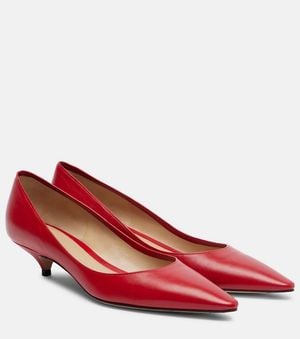 The Row Liisa Leather Pumps - Red
