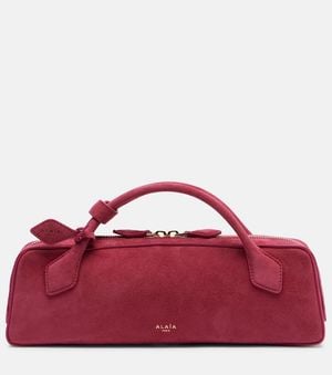 Alaïa Le Teckel Suede Clutch - Red