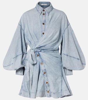 Zimmermann Rebellion Denim Minidress - Blue
