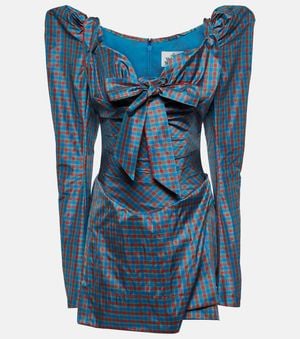 Vivienne Westwood Iwona Checked Taffeta Mini Dress - Blue