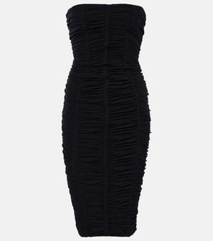 The Attico Tulle Bustier Dress - Black