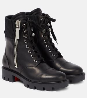 Christian Louboutin En Hiver Lug Leather Boots - Black