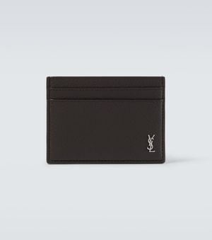 Saint Laurent Cassandre Leather Card Holder - Black