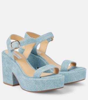Gabriela Hearst Iman Denim Platform Sandals - Blue