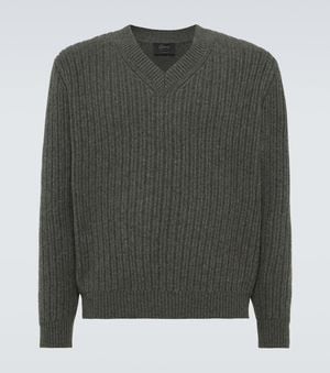 Brioni Ribbed-Knit Cashmere Sweater - Green