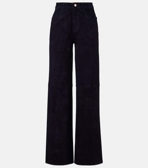 Stouls Pantalones Anchos Mytheo De Ante De Tiro Alto - Azul