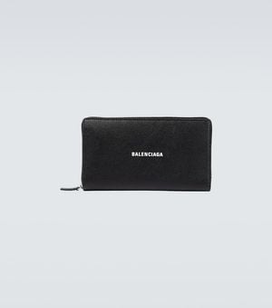 Balenciaga Cash Leather Wallet - Black