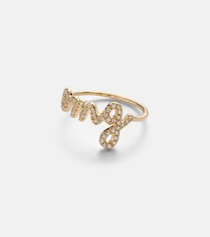 Sydney Evan Anillo Omg Script De Oro De 14 Ct Con Diamantes - Blanco