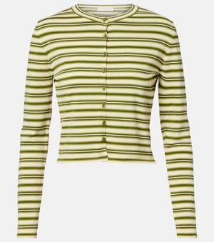 Faithfull the Brand Cinta Striped Cotton-Blend Cardigan - Green